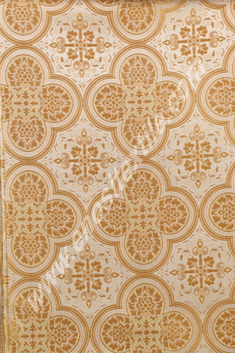 KL-013 White-Light Gold Brocade Fabrics